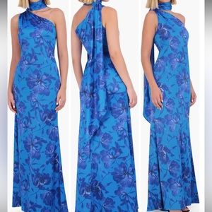 Cobalt Floral Maxi Dress - Worn Once